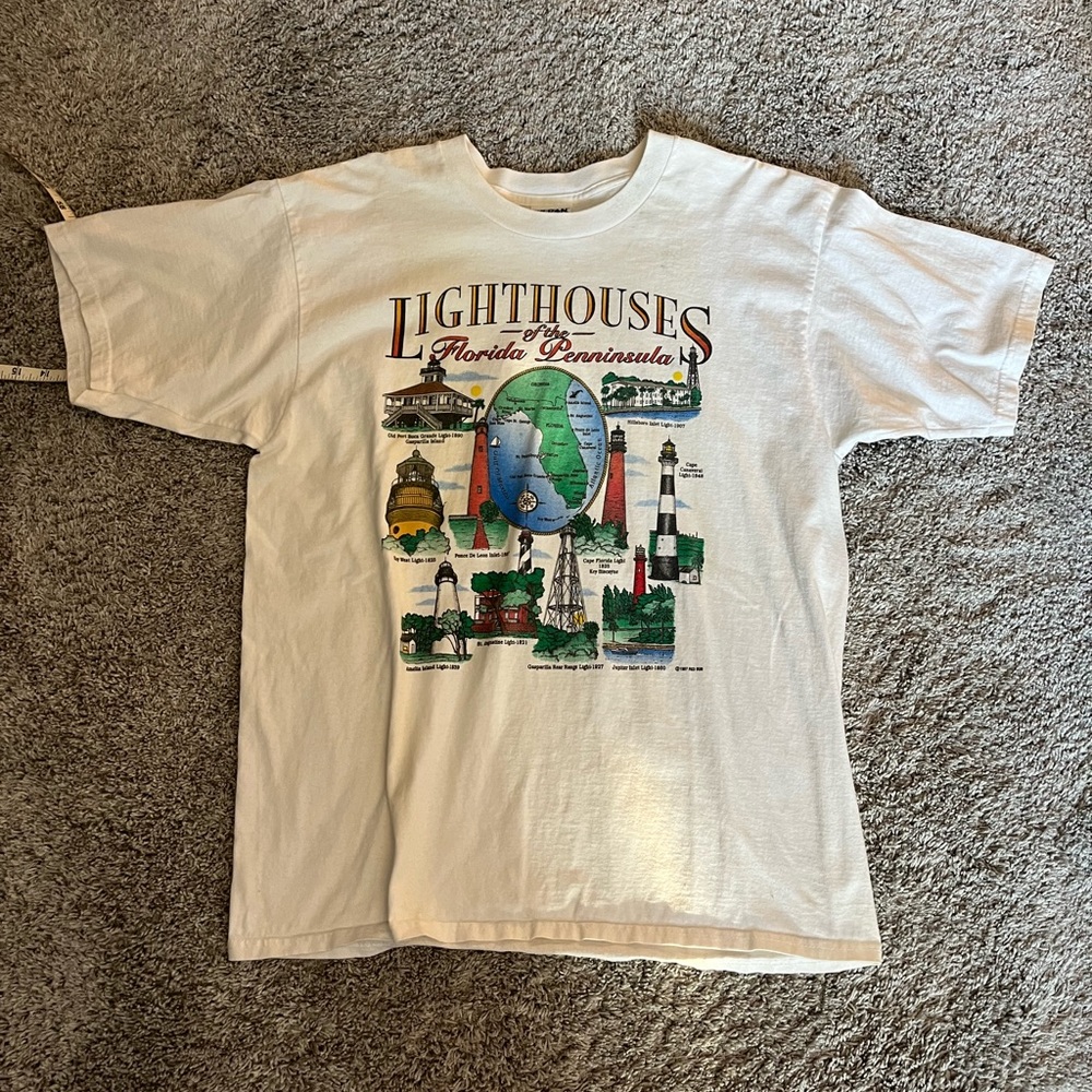 Vintage 90s Lighthouses Of The Big Sand Islands T Shirt XLarge Single Stitch